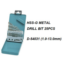 Bộ mũi khoan HSS-G 25 mũi từ 1.0-13.0mm Makita D-54031 Bộ mũi khoan HSS-G 25 mũi từ 1.0-13.0mm Makita D-54031